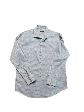 VAN HEUSEN ~ Light Gray Stain Shield Dress Shirt with Subtle Pattern Regular Fit